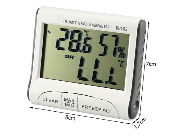 Väderstation Termometer Hygrometer, Inomhus Utomhus Temperatur Fuktighetssensor, LCD-display