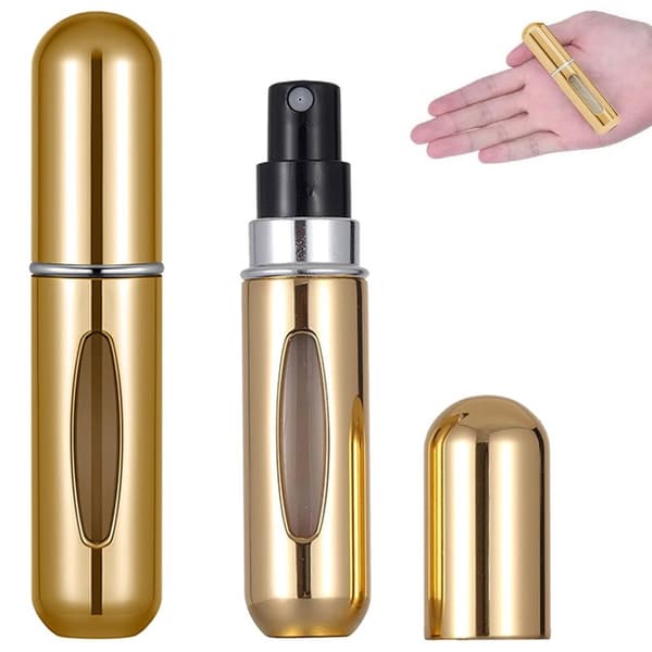Reseparfymförångare 5 ml, påfyllningsbar sprayflaska i aluminium, bärbar dispenser