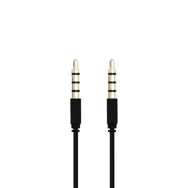 3,5 mm lydkabel 1 m sort, han til han, forgyldt, stereostik
