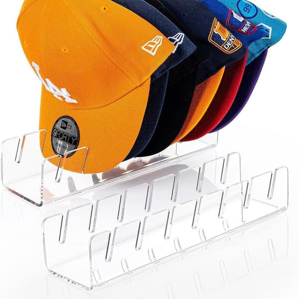 Baseballkasket Organizer, 2-pak Transparent, Pladsbesparende Hatteholder til Skab