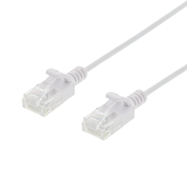 Cat6 UTP Slim Patchkabel, 1,5m, 500MHz, Hvit, 2,6mm Diameter