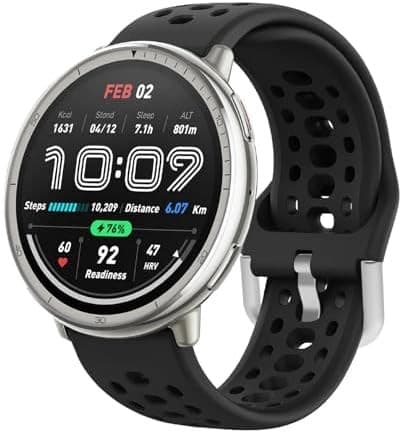 Silikone urrem kompatibel med Amazfit Active 2, sort, slidstærk åndbar rem