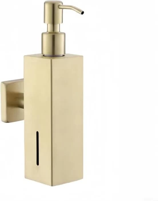 Väggmonterad tvåldispenser i rostfritt stål 250 ml, guld, för badrum kök