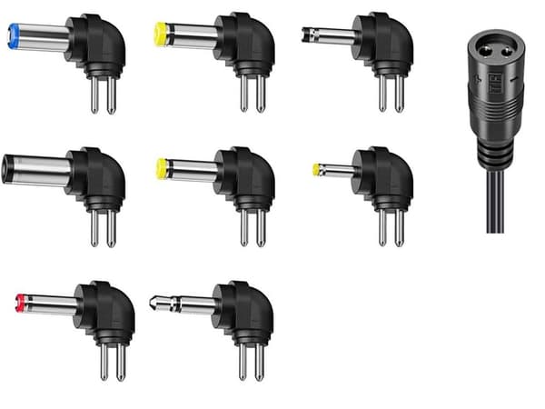 Universal justerbar strømadapter 3V-12V 6 stik, 30W AC/DC, med USB-port