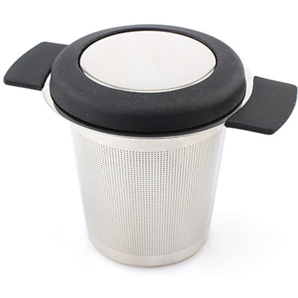 Silikone te-infuser, si i rustfrit stål, varmebestandig, sort