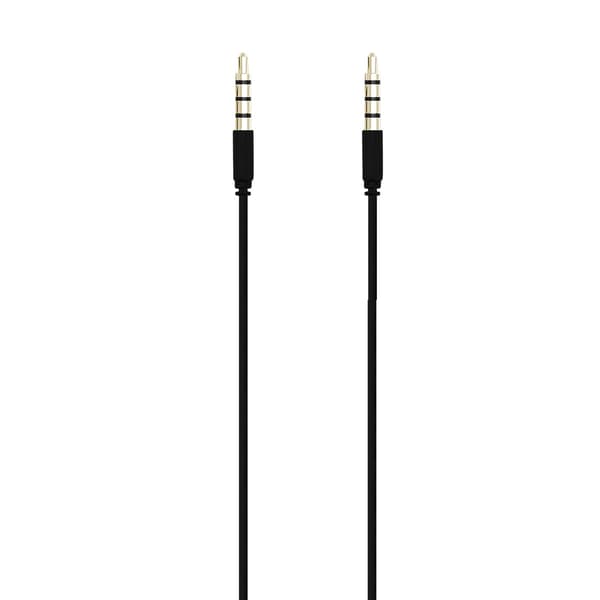 3,5 mm lydkabel 1 m sort, han til han, forgyldt, stereostik