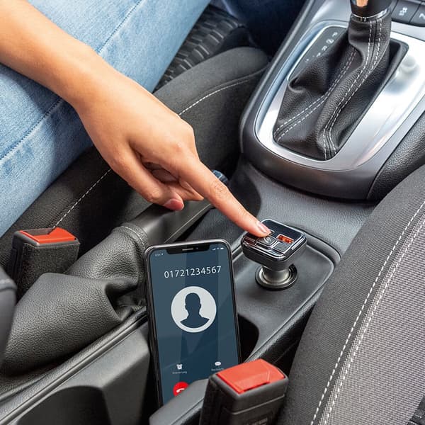 Bluetooth FM-sändare, handsfree-bilsats, QC 3.0 USB-laddare
