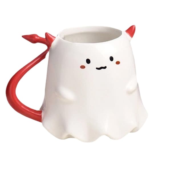 Spooky Ghost Keramisk Mugg, 500ml Halloween Kaffekopp med Handtag