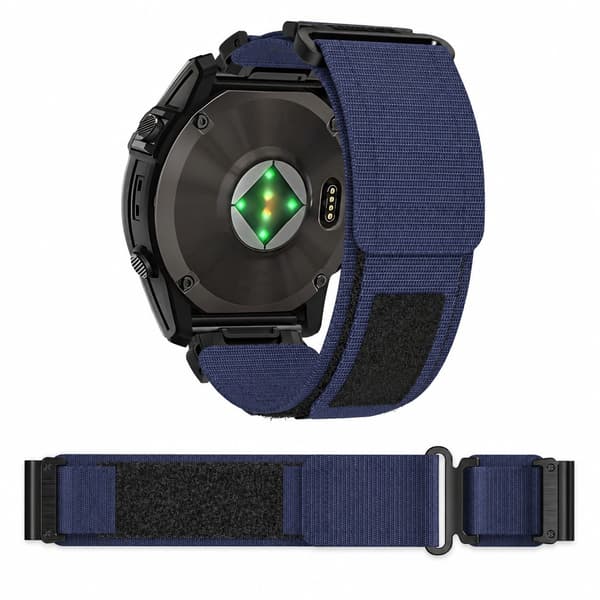 Nylon Urrem til Garmin, Blå, 22mm, Kompatibel med Fenix/Forerunner/Instinct