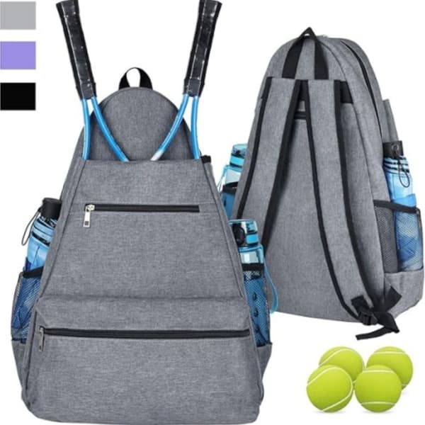 Tennisketcher Rygsæk, Grå, Stor Kapacitet, Polyester, Vandafvisende, Justerbare Stropper