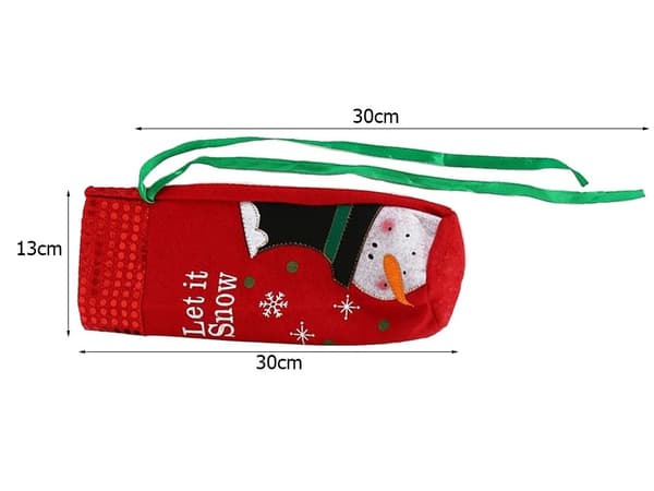 Snögubbe Vinflaskskydd, Juldekoration, Festlig Flaskskydd, Röd & Grön