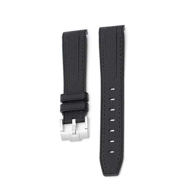 20 mm gummirem til Omega x Swatch, sort, buet ende, behagelig silikonestrop