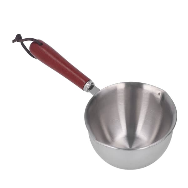304 rustfrit stål mini smeltegryde, 200 ml, 2 hældetude, mælkekaffevarmer