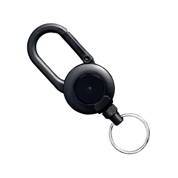 Udtrækkelig nøglering, sort, ABS ståltråd, kompakt design til nøgler Black