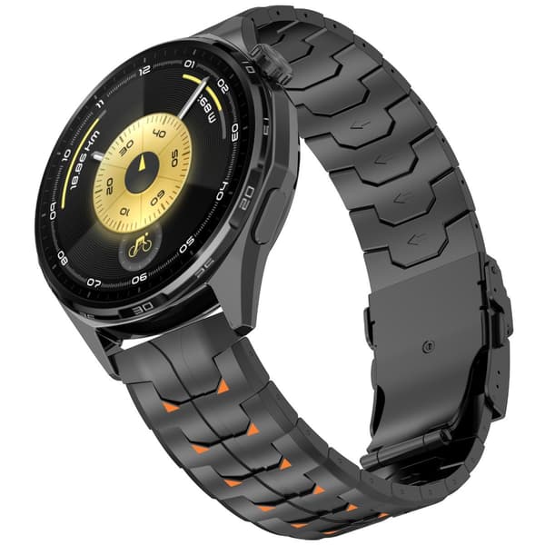 Titanium Urrem Kompatibel med Huawei GT6 Pro & Watch 4 Pro, 22mm, Foldespænde, 19.5cm, Sort