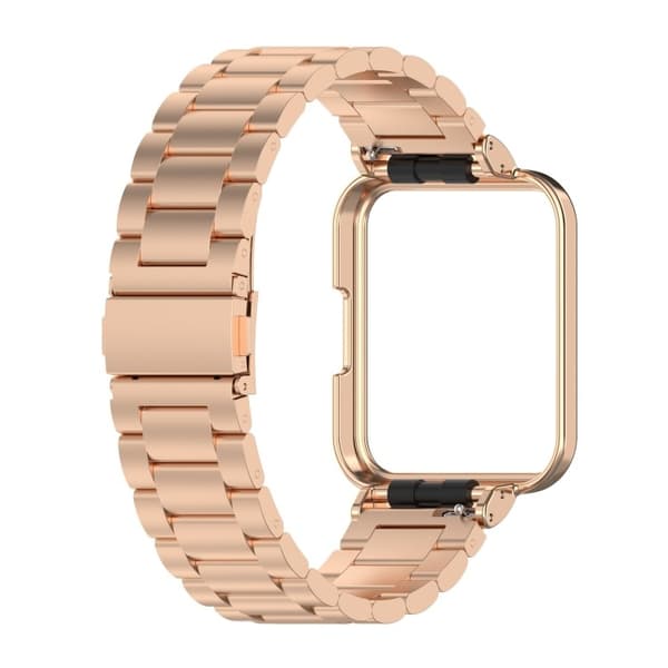 Smartwatch-rem til Xiaomi Redmi Watch 2 Lite, metal tre-perle, rustfrit stål, rosaguld