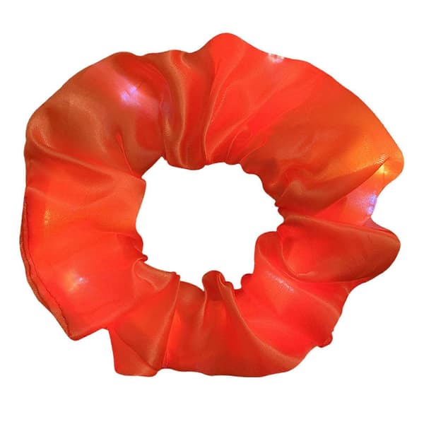 LED Lys Hår Elastikker satin og Hårbånd Hårringe Lysende Hestehale Orange