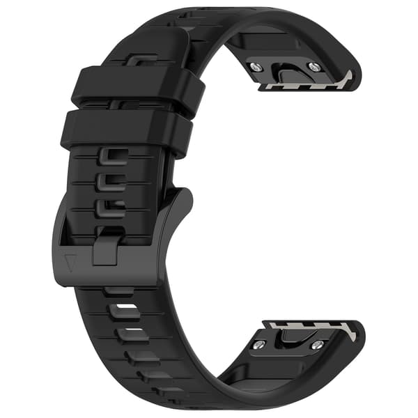 Silikone urrem til Garmin Fenix/Epix, 22 mm, tofarvet sort grå, quick release