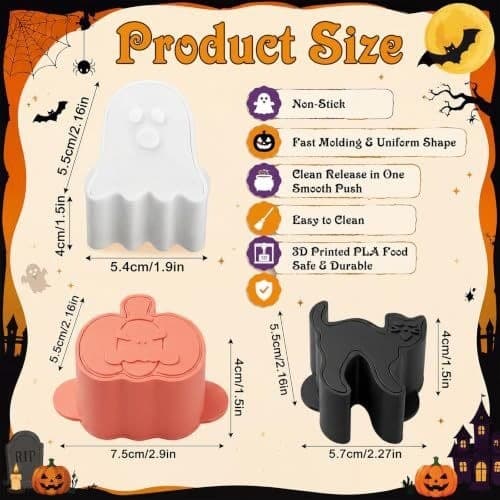 Halloween Spøgelse Græskar Sort Kat Cookie Press Form Sæt, DIY Bageværktøj, Jul