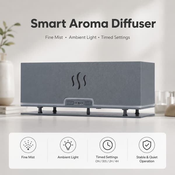 Flamme Aroma Diffuser, Udhulet, Smart LED Lampe, Simulationsflamme, Æterisk Olie Luftfugter