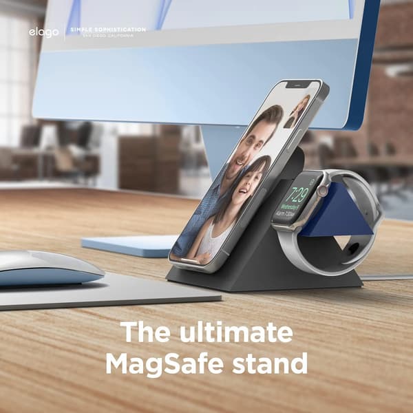 MagSafe-ladestation, mørkegrå og jean-indigo, kompatibel med Apple-enheder