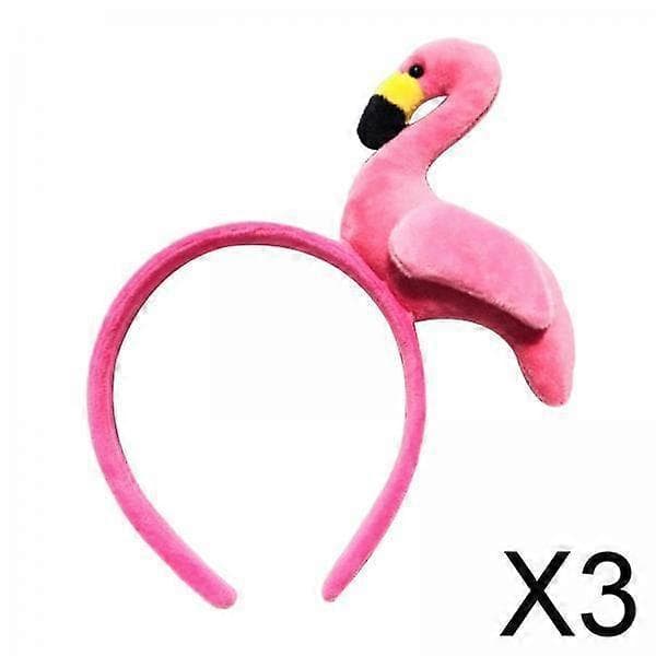 2xFlamingo Hodebånd Kostyme Dyrehodeplagg Hodeplagg for Ferie Scene 3 Pcs
