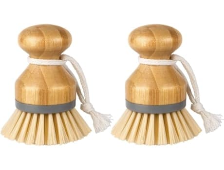 Luonnollinen bambuastianpesuharja, luonnonharmaa, harmaa/puu, 6,7 x 9 cm Beijiyi