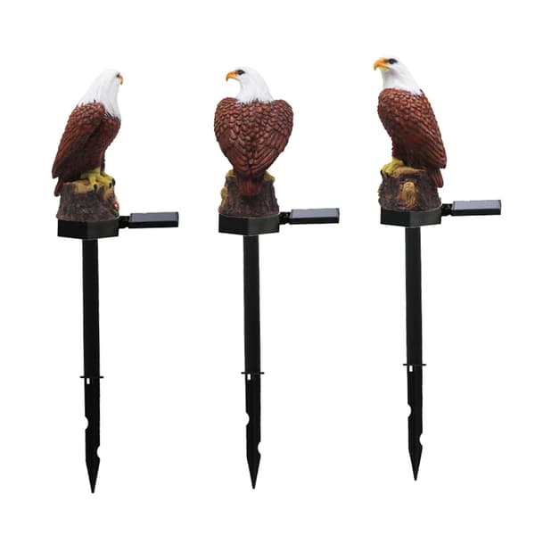 LED Solar Eagle Stake Light, Utomhus Trädgård Gräsmatta Dekoration, med Blomstermönster