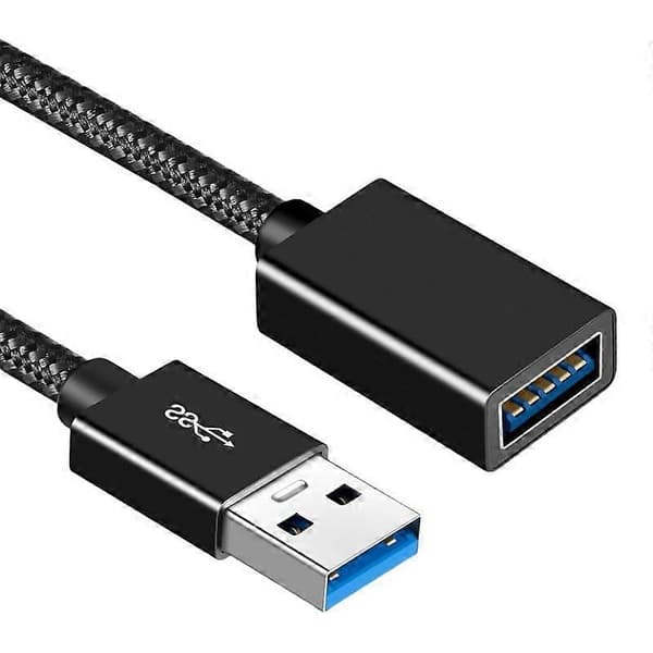 USB 3.0 forlængerkabel, han til hun, holdbart nylonflettet kabel, 5V2A til hurtig dataoverførsel og opladning
