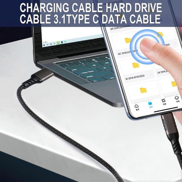 USB A til USB C-kabel USB 3.2 10 Gbps USB C-datakabel 20V 3A 60W hurtiglading for USB C mobiltelefon ekstern SSD 5m