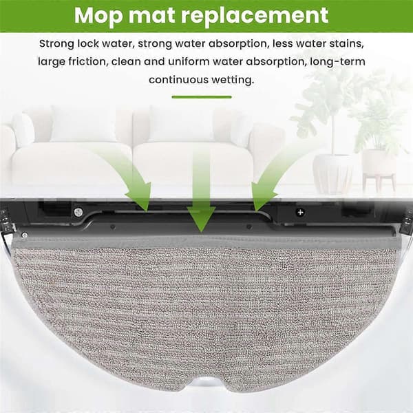 Moppdynor 4-pack Mikrofibermoppduk för Roborock S6 Pure S6 MaxV S5 Max S5 Robotdammsugare M