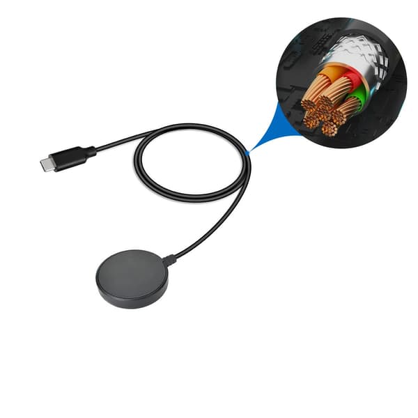 Magnetisk Smartwatch Oplader Kompatibel med Samsung Galaxy Watch 3/5/Active 1/2, USB-C, Sort