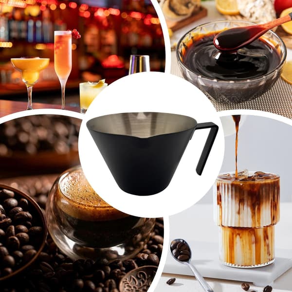 100 ml målebæger, sort, 304 rustfrit stål hældekop til kaffe og espresso