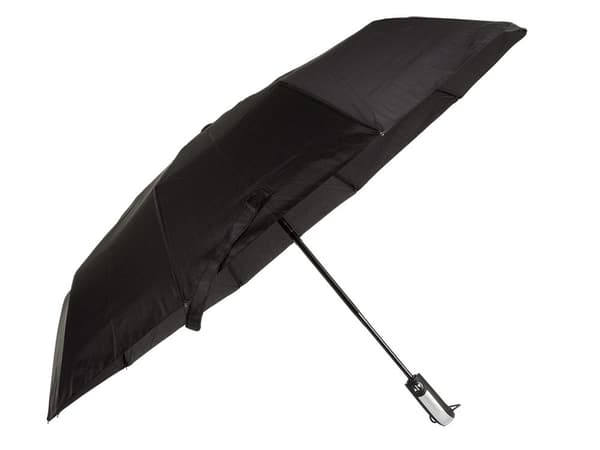 Automatisk folde paraply, stor XL, unisex, vindtæt, sort