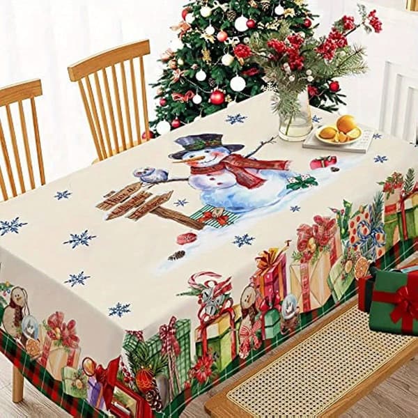 Julduk Vattentät Polyester Rektangulär Röd Dekorativ Jul 150x300cm-5