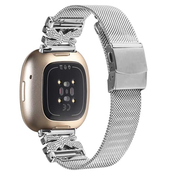 Klokkerem i rustfritt stål for Fitbit Versa 3/4/Sense 2, sølv