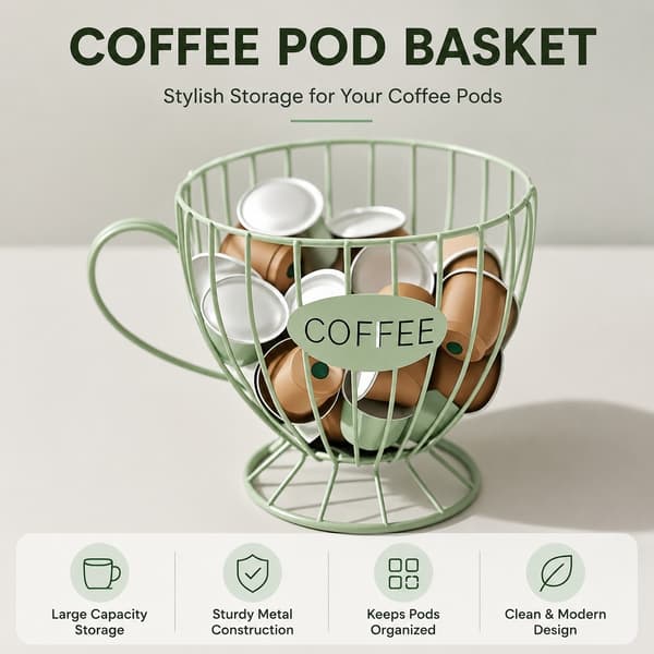 Kaffekapseloppbevaringsstativ, metallutstillingshylle for snacksgodteri, hjemmekaffebar Gold