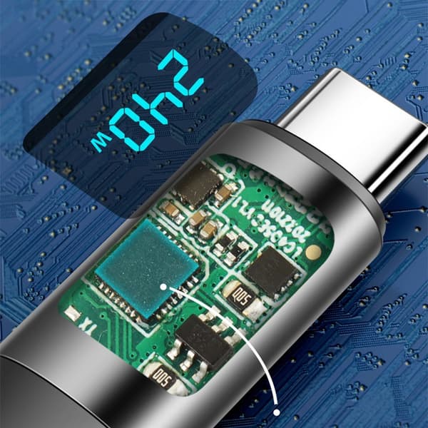 USB-C till USB-C-kabel 240W, 480Mbps dataöverföring, 2m, flätad nylon 2 m