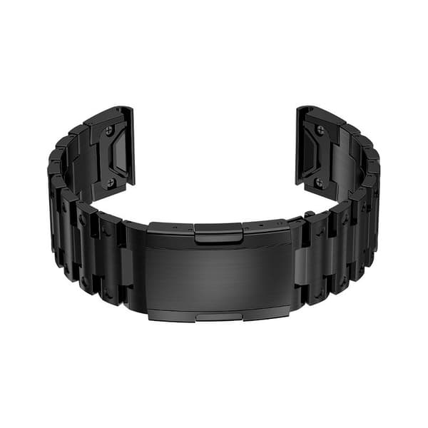 Urrem i rustfrit stål til Garmin, sort, 26 mm, sikker lås, holdbar