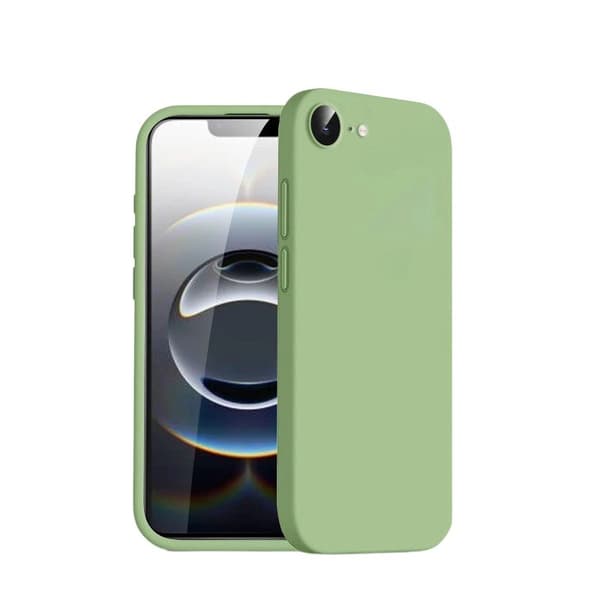 Forstærket magnetisk bilmonteringssæt med flydende silikonecover til iPhone 17e Matcha green