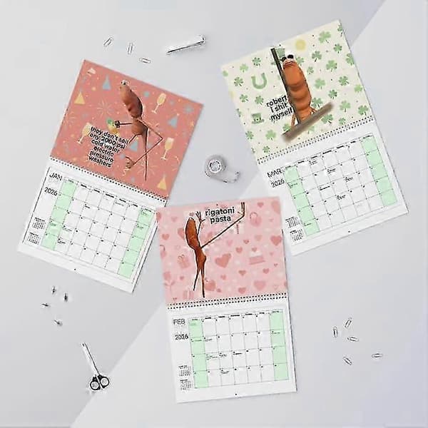 Marcus Ormen Vægkalender 2026 - Robert Ormen Sjov Dyrekalender Sjov VR Chat Meme Gave til Venner Familieu200b