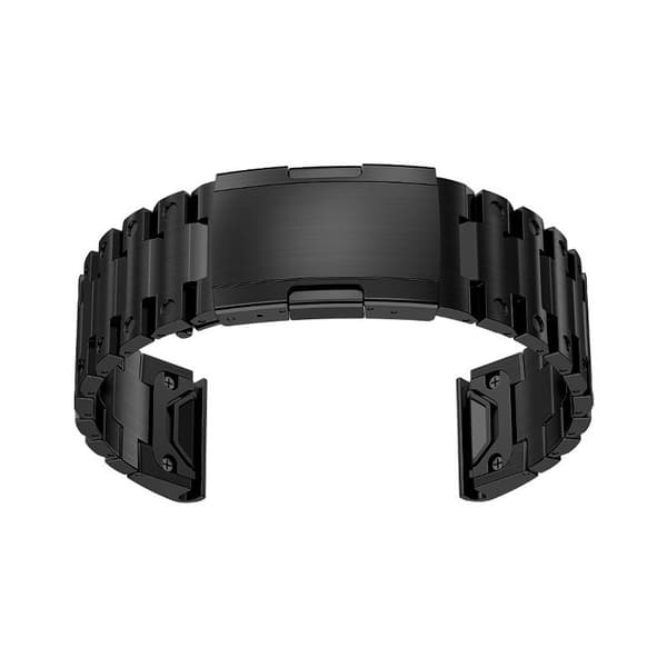 Urrem i rustfrit stål til Garmin, sort, 26 mm, sikker lås, holdbar