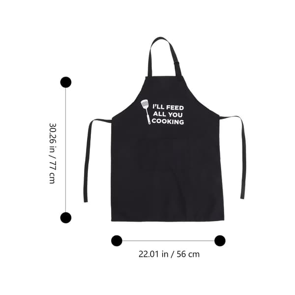 Sjovt forklæde til manden, sort, polyester, køkken madlavning BBQ grillgave til mænd, camping
