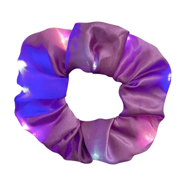LED Lys Hår Elastikker satin og Hårbånd Hårringe Lysende Hestehale Purple