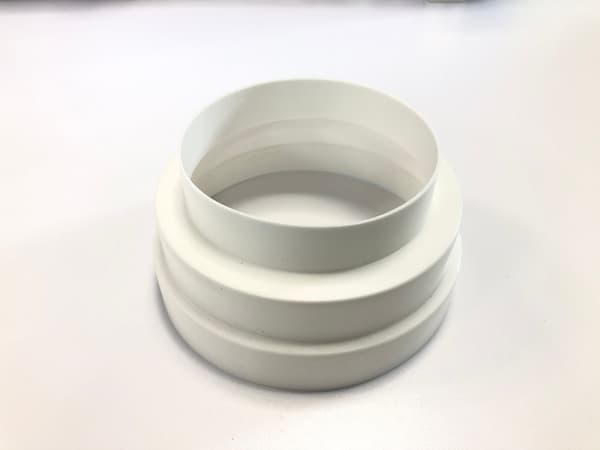 Kanalreduktionsforbindelse, hvid, 120-160 mm justerbar, plast, til ventilationssystemer