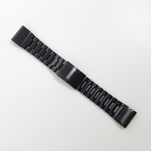 Urrem i rustfrit stål til Garmin, sort, 26 mm, sikker lås, holdbar