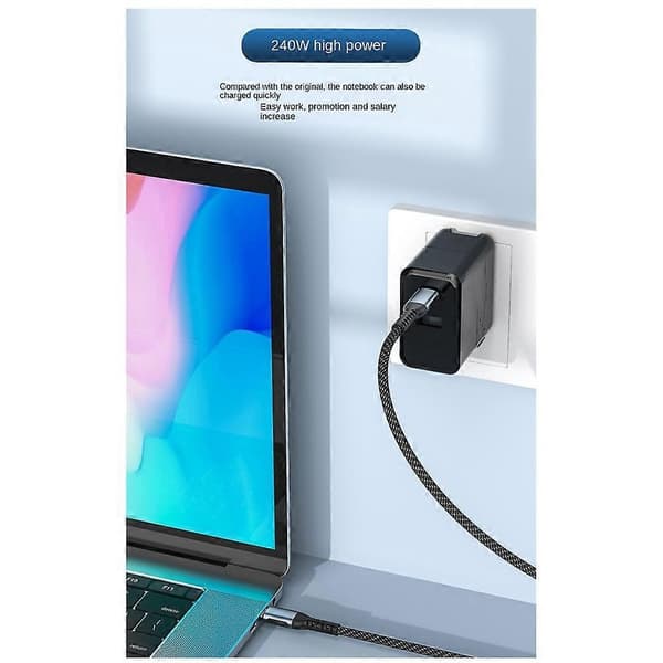 PD 240W Opladningskabel Dobbelt-endet Type C til USB Type C 240WPD Datakabel 1M 2M