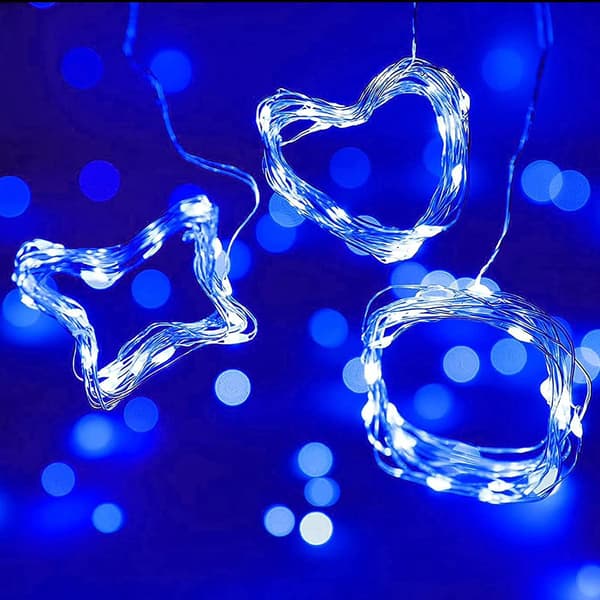 20 LED-lyslenker, blå, batteridrevne lyslenker, brukt til julebryllupsfester.