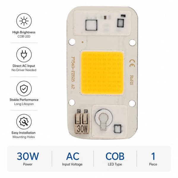 30W LED Chip Integreret Lampeperle, Højtryksfri Drev, til Plantegrowlight