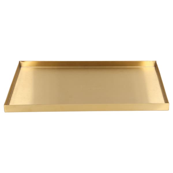 Guld Rektangulær Opbevaringsbakke, Rustfrit Stål, Kosmetik Smykkeudstilling, Moderne Metal